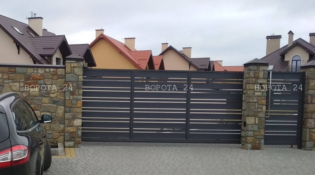 автоматические выдвижные ворота во двор